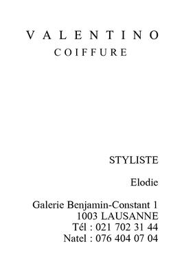 VALENTINO COIFFURE LAUSANNE ELODIE FACE A