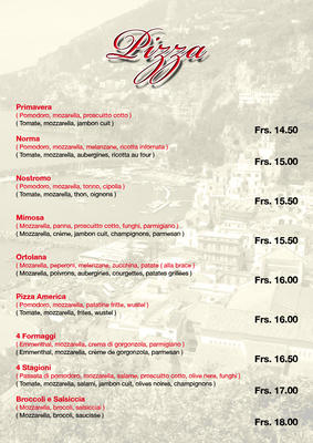 LA COSTIERA MENU PIZZA 2