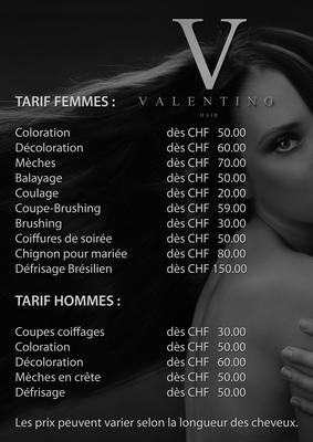 VALENTINO HAIR 2010 VEVEY LISTE DE PRIX